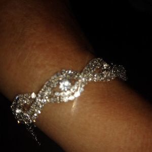 7.25" rhinestone adjustable bracelet.